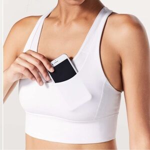 Lululemon White Run Your Stuff Longline Sports Bra 
Size 6
